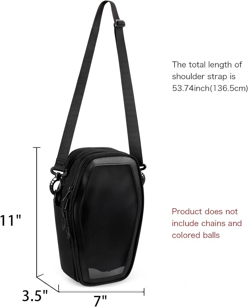 STEAMEDBUN Ita Coffin Purse with Insert Gothic Crossbody Bag for Halloween - Image 3